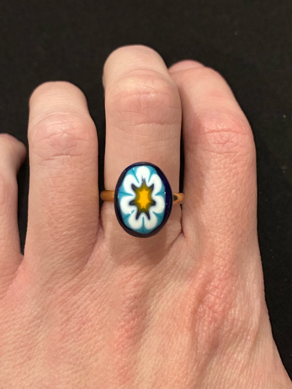 Vintage Mid Century Murano Glass Ring